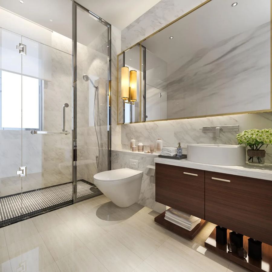 Modern bathroom plumbing installation Modern bathroom plumbing installation