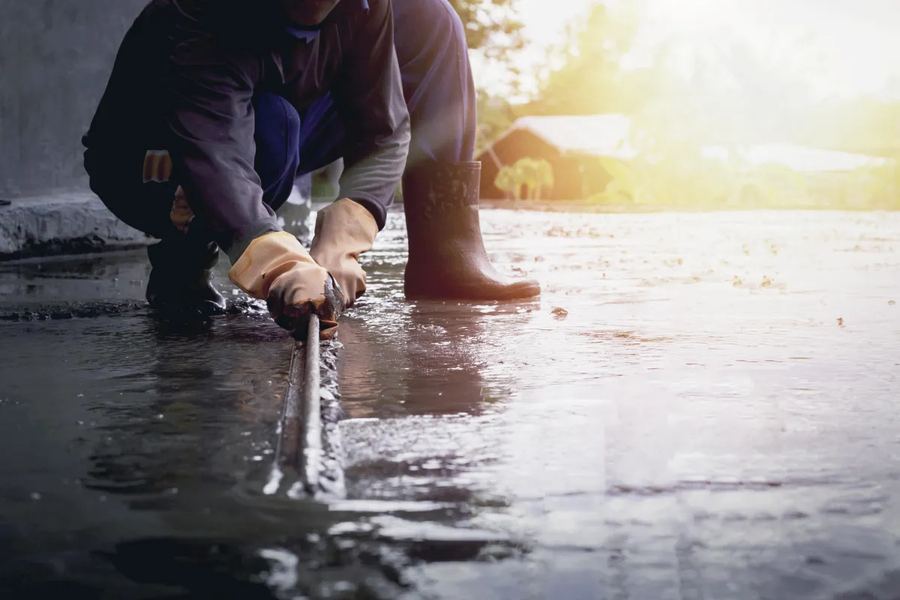 Measuring standing stormwater Measuring standing stormwater